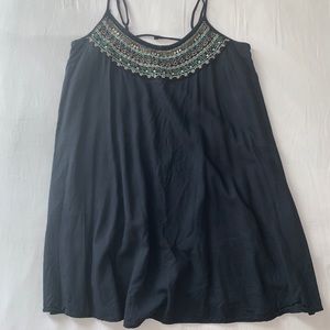 Beaded blue tank top dress
